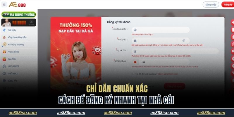 Chỉ dẫn chuẩn xác cách để đăng ký nhanh tại nhà cái