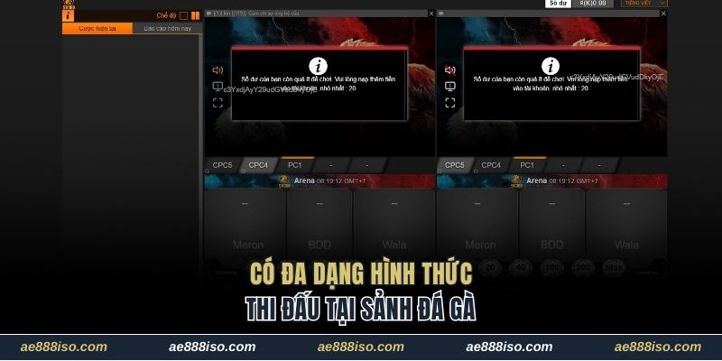 Có đa dạng hình thức thi đấu tại sảnh đá gà